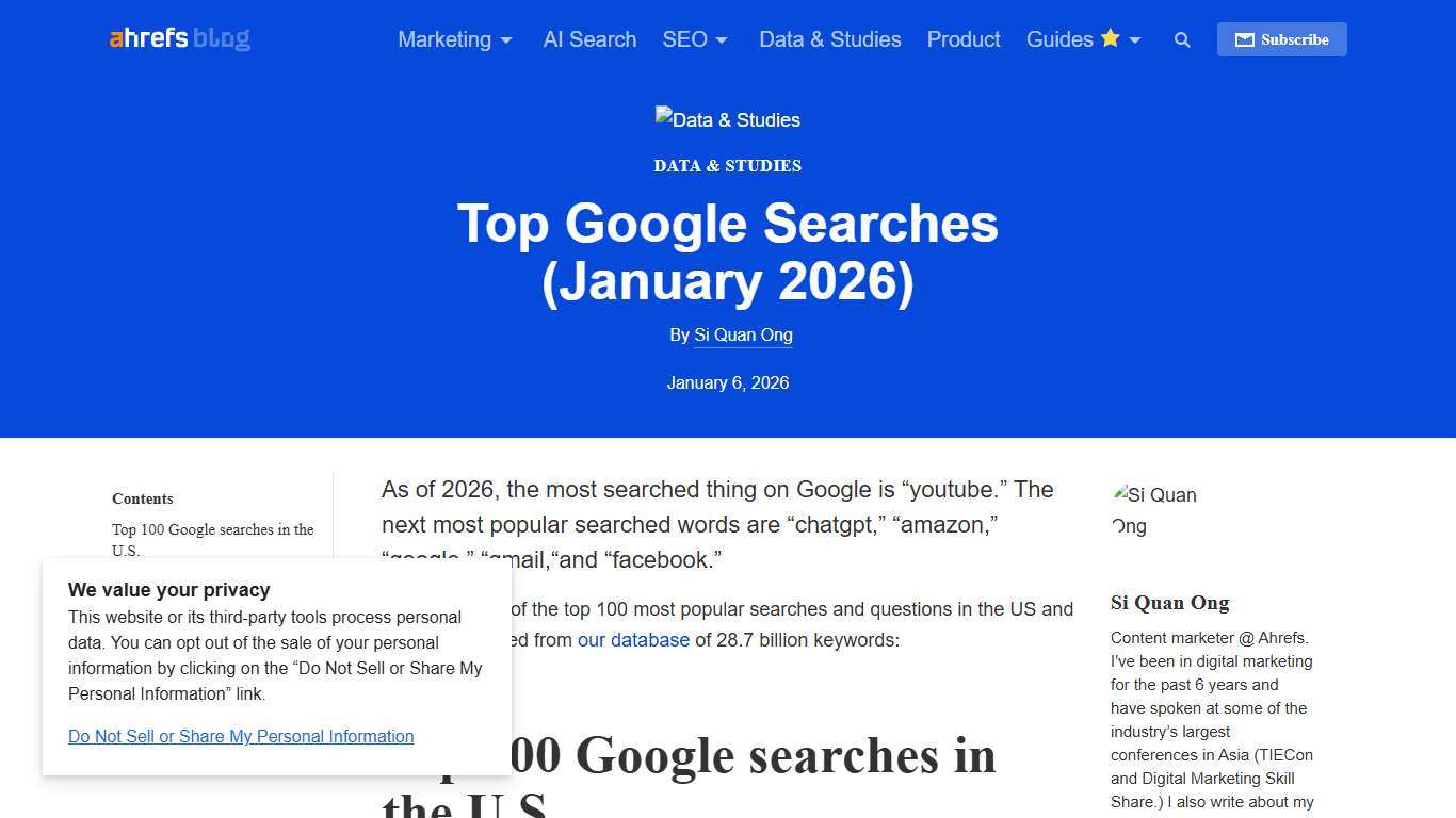 Top Google Searches (January 2026)